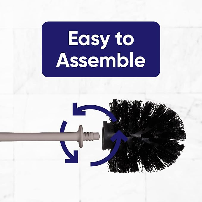 Toilet Brush Cleaner and Holder Taupe 3 Pack Toilet Bowl Cleaner Brush - Image 9