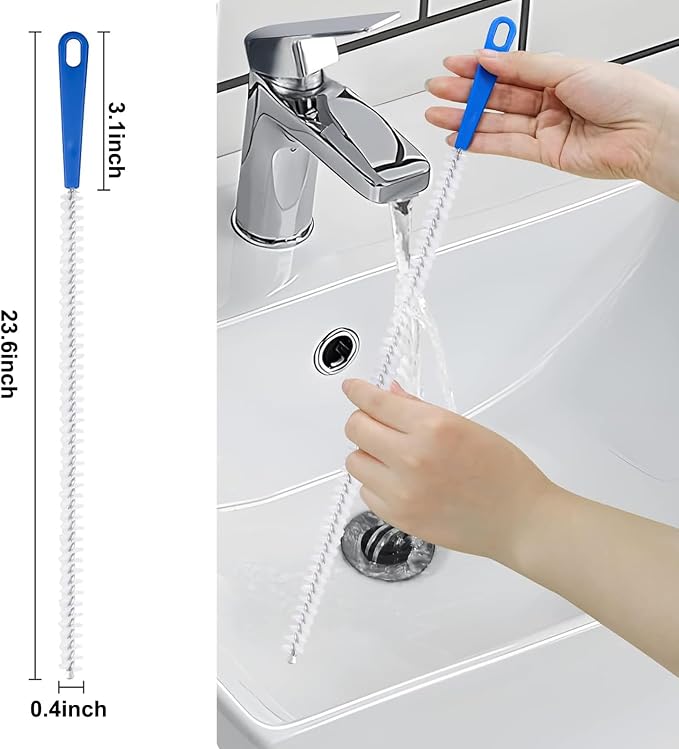 Adove Drain Cleaning Brush 2pack, Long Drain Clog Remover Tool 23.6inch - Image 3