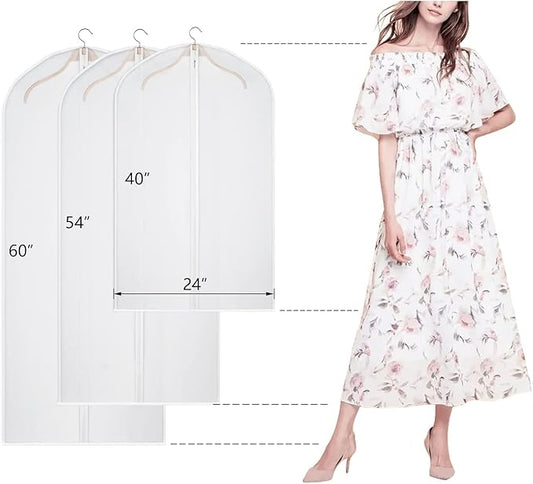 Kntiwiwo Clear Garment Bags for Closet Storage Suit Bag Set of 8 Hanging - Image 2