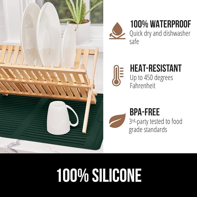 GORILLA GRIP 100% BPA-Free Silicone Dish Drying Mat - Image 4
