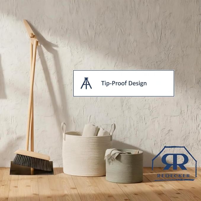 REDECKER Horsehair Broom & Stainless Steel Dust Pan Set - Image 4
