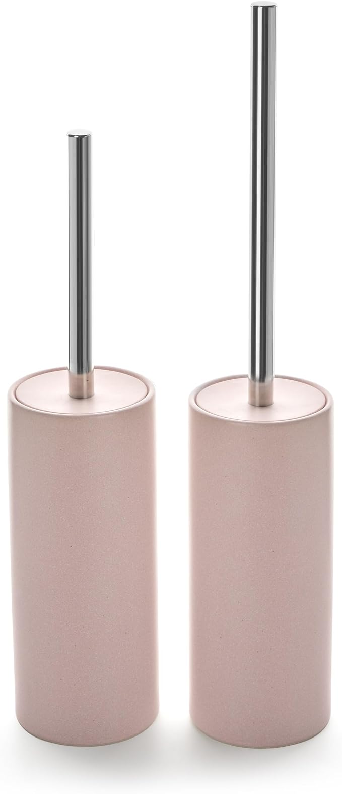 Matt Pink Ceramic Toilet Brush and Holder Set, Freestanding Toilet Bowl by ViosuniuBathroomSpecialists