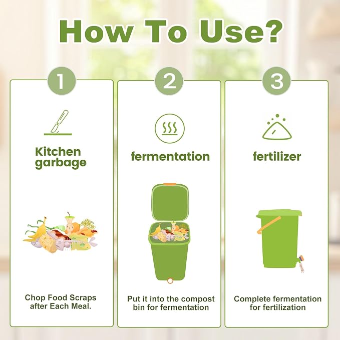 Compost Bin Outdoor, 21 L Garden Composting Bin Bags, Breathable Screen Window - Image 4