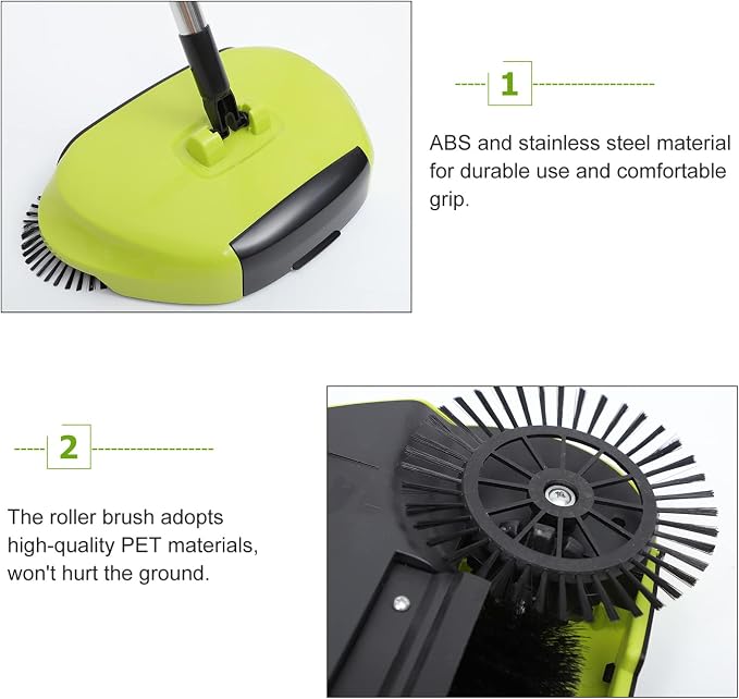 NOLITOY Hand Push Floor Sweeper Broom Carpet Sweeper Floor Cleaning Mop - Image 8