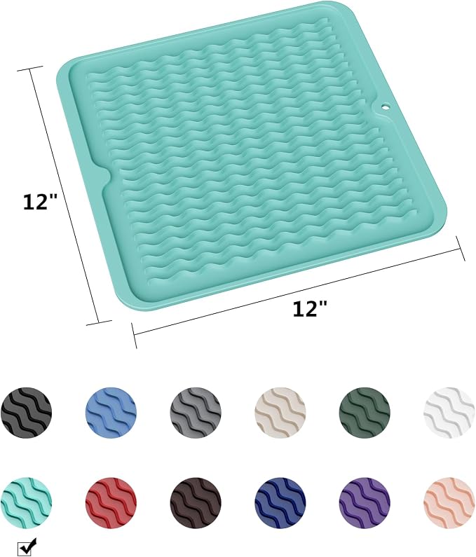 ZLR Silicone Dish Drying Mat for Kitchen Counter, Eco-Friendly Fast Dry Dish Mat - Image 6