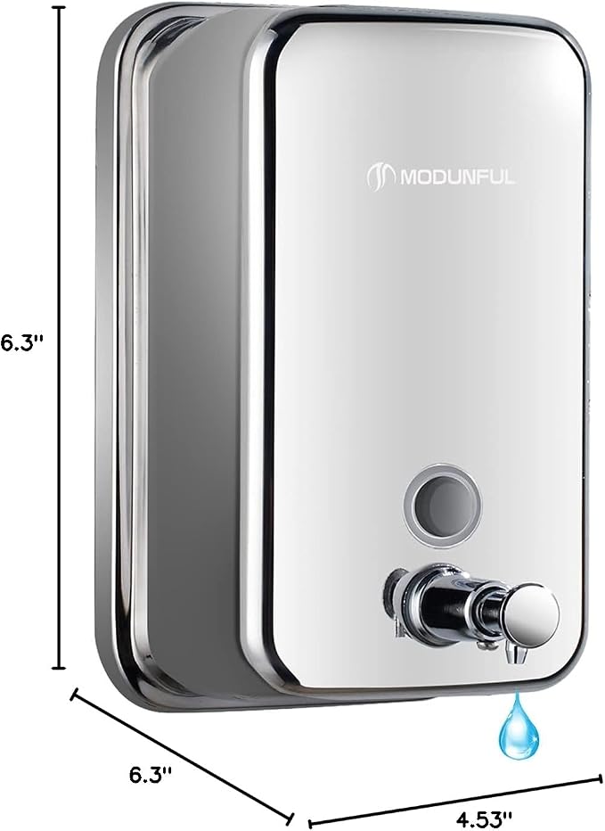 Stainless Steel Soap Dispenser for Home – 16.9oz Wall Mount, Anti-Leak Pump - Image 8