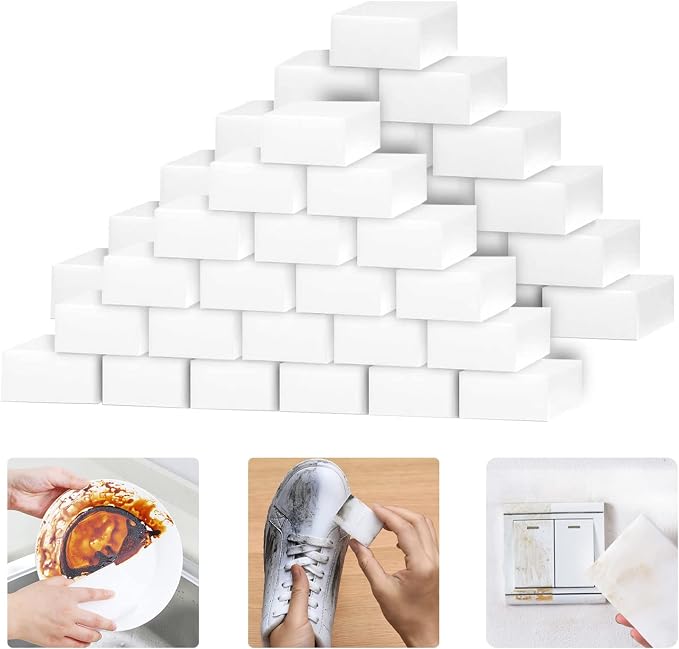 100 Pack Magic Sponges Eraser for Cleaning, Premium Reusable Melamine Sponge by YRYTUOE