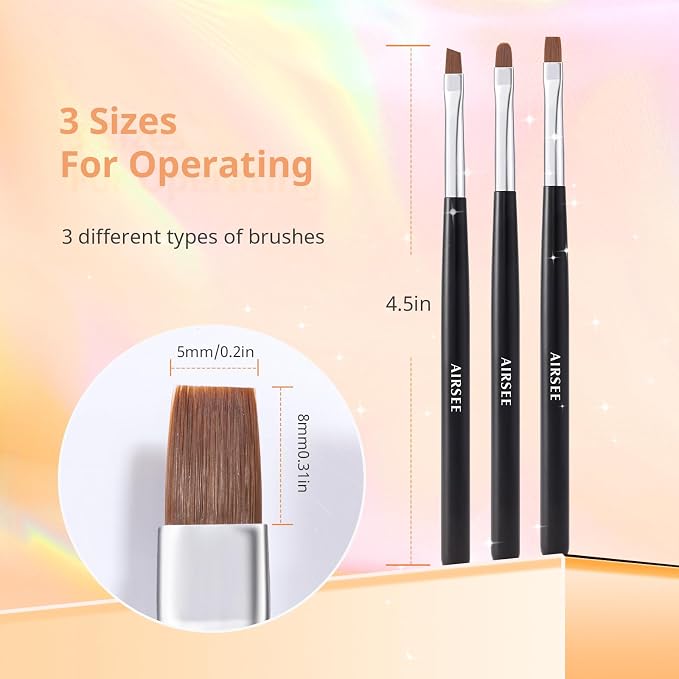 AIRSEE Nail Art Clean Up Brush Set, Detailed Cleaning, Nail Design - Image 7