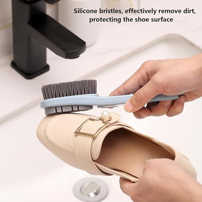2 Pack Laundry Stain Brush Multi Cleaning Brush Double-Sided Soft Bristle - Image 4