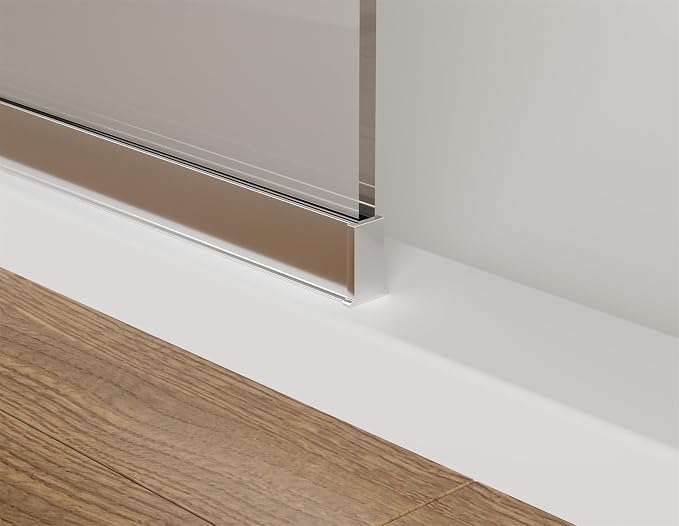 Shower Screen 34" x 74" Half Frameless Shower Wall Panel, Tempered Glass 3/8 - Image 5