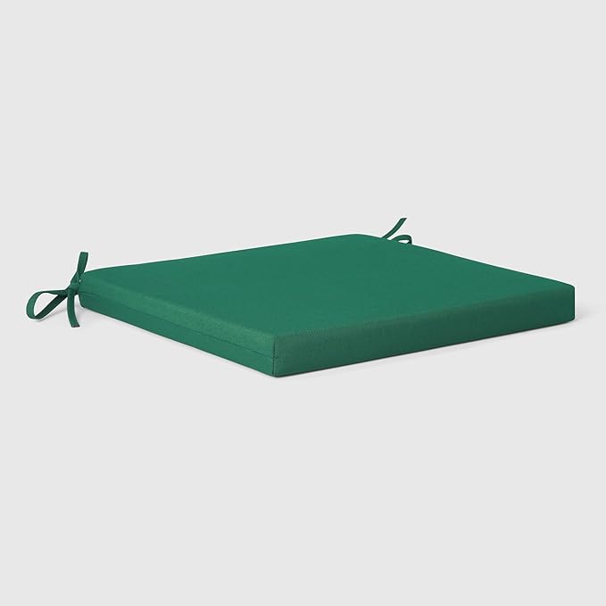 WestinTrends Solace Outdoor Patio Kitchen Dining Chair Square Seat Cushions Set of 4, 20 x 20, Green