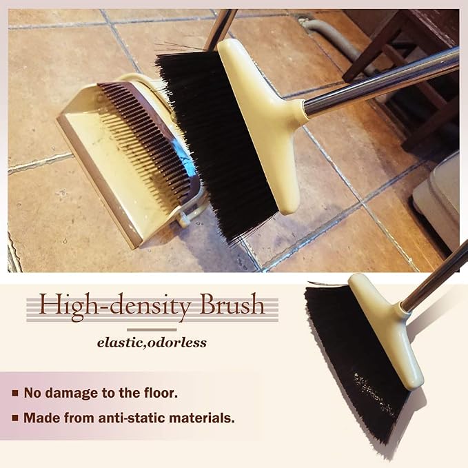 Broom and Dustpan Set Lightweight Upright Lobby Broom and Dust Pan Combo - Image 5