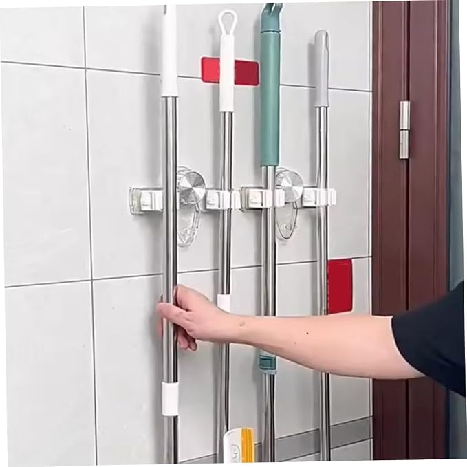 Broom and Mop Holder Wall Mount 2PCS Suction Cup Organizer - Image 7