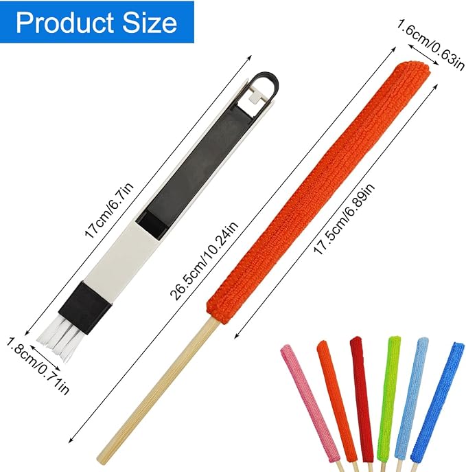 12 Pcs Microfiber Detail Duster Sticks, Mini Duster Crevice Cleaning Tool Car - Image 2