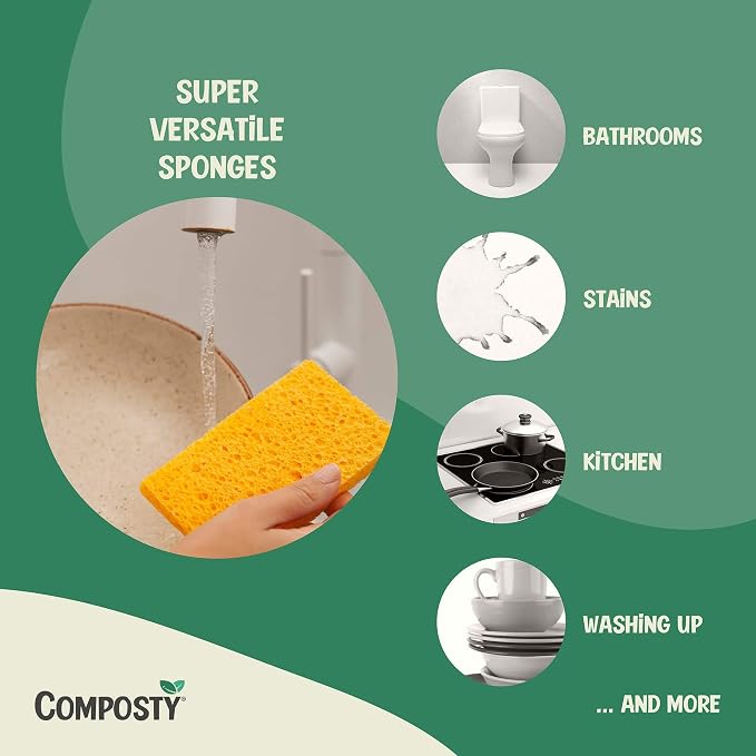 Pop-Up Compostable Sponges 12-Pack – Eco-Friendly Biodegradable Cellulose - Image 5