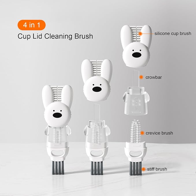 4 in 1 Cup Lid Cleaning Brush, 3 in 1 Bottle Brush, Cup Crevice Cleaning Tools - Image 5