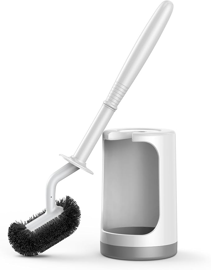 HAMITOR Toilet Bowl Brush Holder Set: Curved Design by HAMITOR