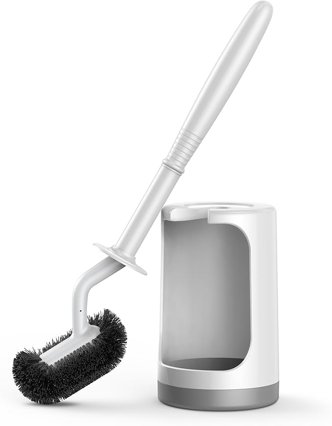 HAMITOR Toilet Bowl Brush Holder Set: Curved Design by HAMITOR