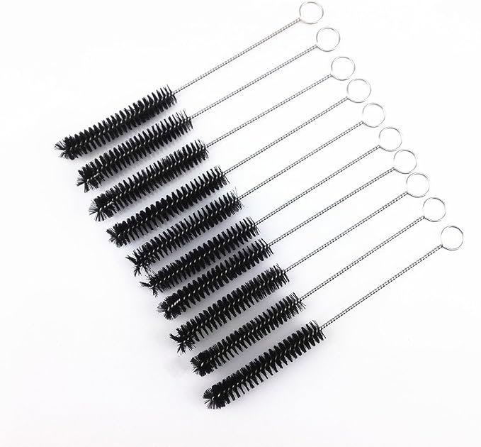 yueton?Pack of 10 Black Nylon Tube Pipe Nozzle Brush Dia 10mm - Image 2