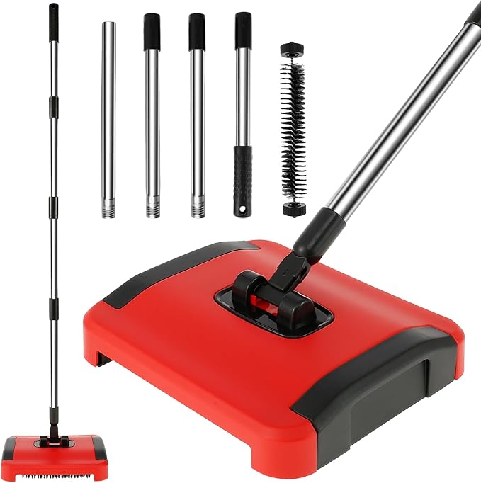 BS Carpet Floor Sweeper with Horsehair Manual Carpet Sweeper Cleaner by QENWKXZ
