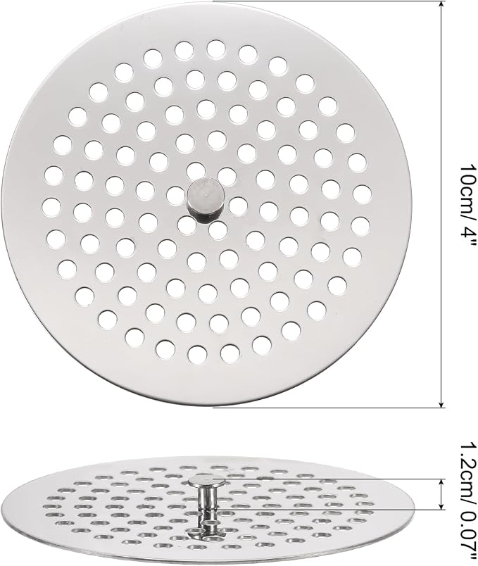 uxcell Shower Drain Hair Catcher, 3.9 inch Stainless Steel Round Floor Drain - Image 2