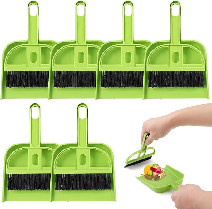 DECHOUS Dustpan and Broom Set for Desk: 6 Pack Mini Handheld Cleaning Broom and by DECHOUS