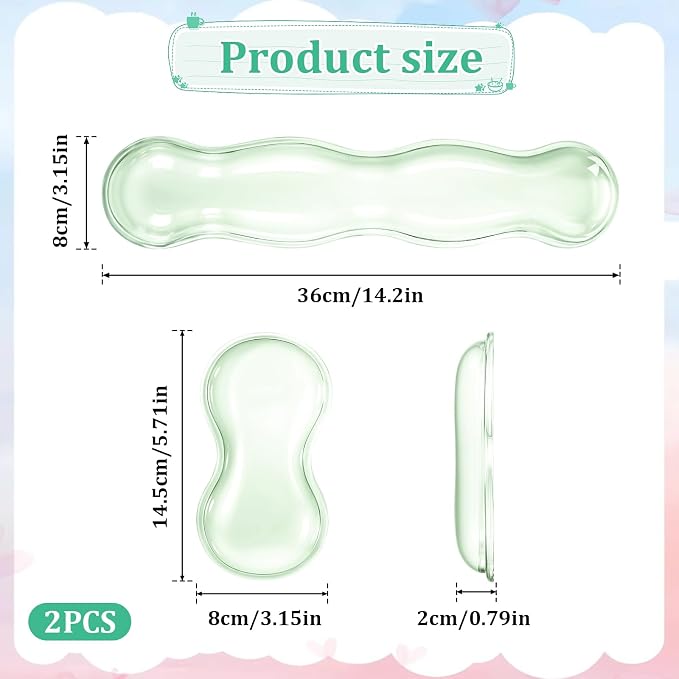 Clear Gel Wrist Rest for Keyboard Silicone Ergonomic Anti Slip Mouse Pad - Image 2