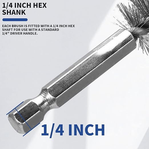 12Pcs Stainless Steel Bore Brush in Different Sizes Twisted Wire Cleaning Brush - Image 3