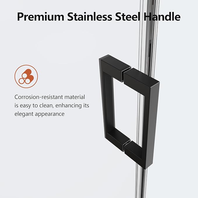 56-60" W x 74" H Frameless Shower Doors, Bathroom Single Sliding Shower Glass - Image 3