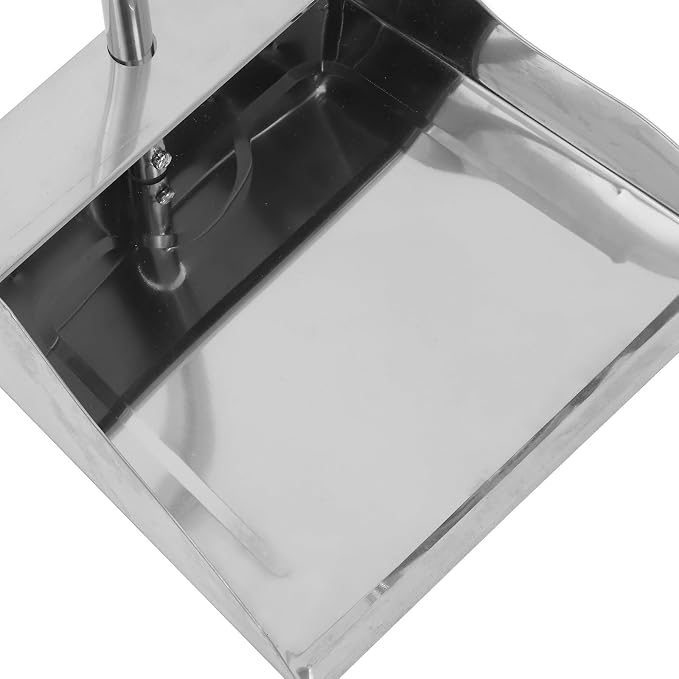 Stainless Steel Dustpan with Long Handle Upright Garbage Shovel Heavy Duty - Image 8