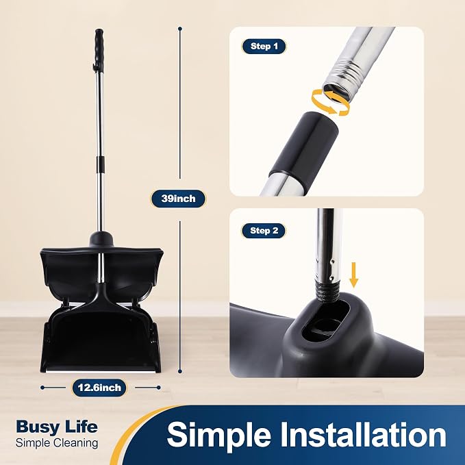 Yocada Commercial Dustpan with Wheels and Windproof Cover Indoor&Outdoor - Image 2