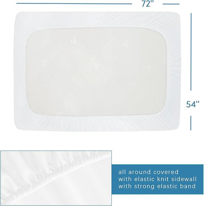 Sleeper Sofa Full Terry Mattress Protector Waterproof for 54''×72'' up to 8'' Depth, Ultra Soft & Breathable Smooth Top Fitted Mattress Cover Skin-Friendly Machine Washable