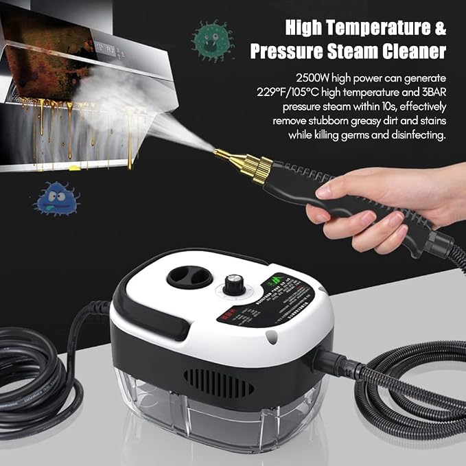 2500W Portable Handheld Steam Cleaner, High Temperature Pressurized Steam - Image 2