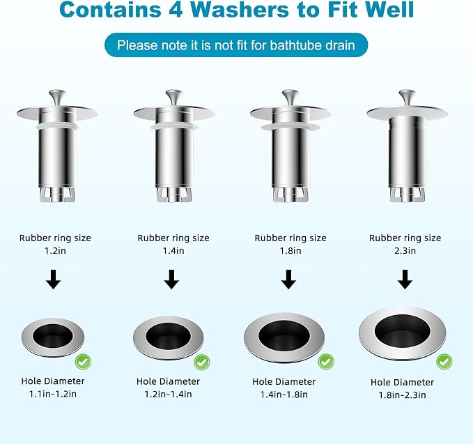 Universal Bathroom Sink Drain Strainer Hair Catcher Upgraded - Image 8