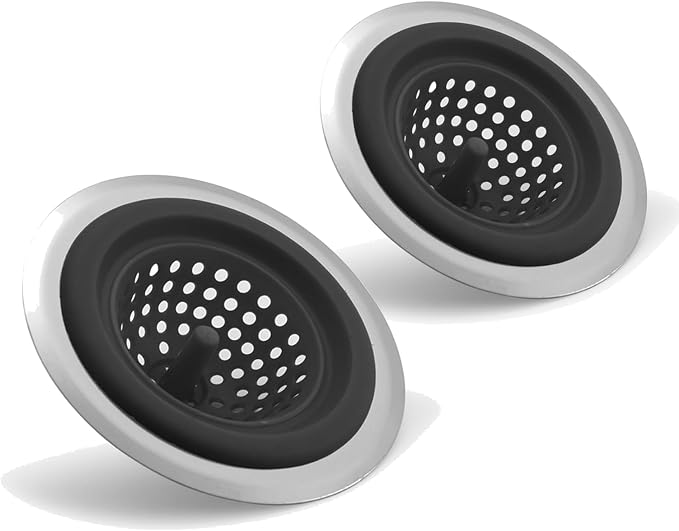 2 Pack Silicone Sink Drain Strainer | 4.5 Inch Wide Rim Filter Kitchen Strainer by Unknown
