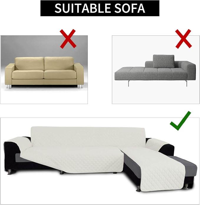 Easy-Going Sofa Slipcover L Shape Sofa Cover Sectional Couch Cover Chaise Cover - Image 3