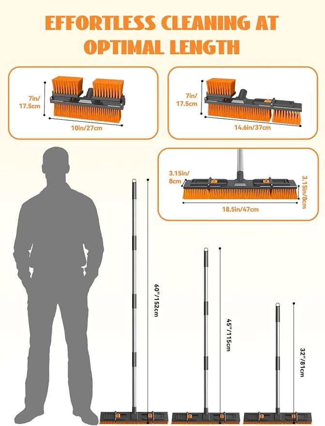 18.5"/47cm Adjustable Head Push Broom - Image 5