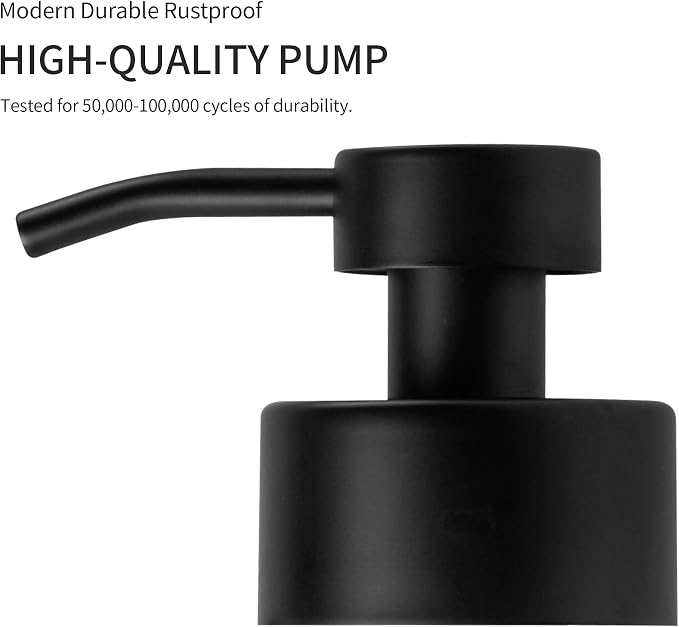 Enra Glass Hand Soap Dispenser, 12oz Navy Blue Liquid Bathroom Soap Dispenser - Image 2