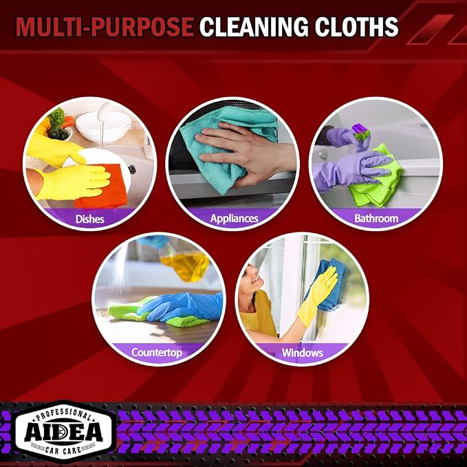 AIDEA Microfiber Cleaning Cloth 10PK, Micro Fiber Cloth - Image 8