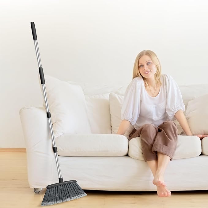 Broom, Outdoor Brooms for Sweeping Indoor, Adjustable 55" Pet Hair Removal - Image 9