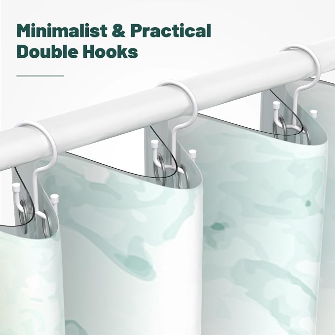Goowin Shower Curtain Hooks, Shower Curtain Rings, Durable Shower Curtain - Image 6