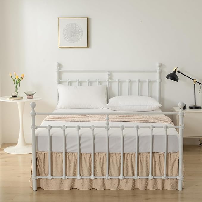 Tufted Dot Bed Skirt Queen Size,Ruffled Bed Skirt with Split Corners, Queen Bed Skirt 16 Inch Drop, Boho Queen Size Bed Skirt Camel for Ruffled Bed Skirt with Split Corners, Bed Skirt Queen Size