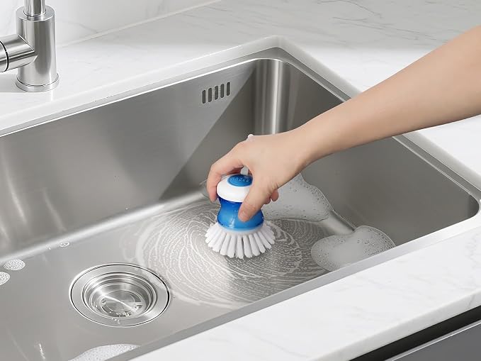 Dish Brush with Soap Dispenser for Dishes Pot Pan Kitchen Sink Scrubbing - Image 7