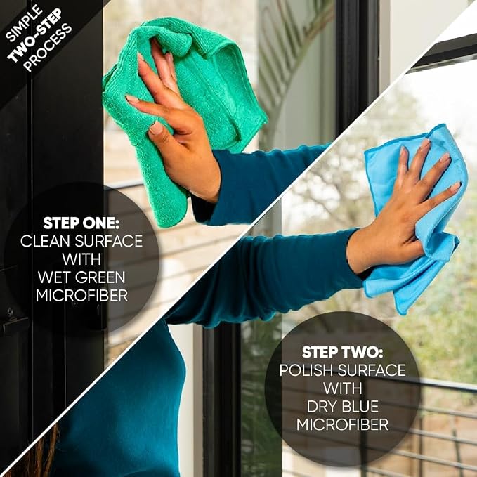 Longmann Microfiber Glass Cleaning Cloths | Streak Free Windows & Mirrors | - Image 3