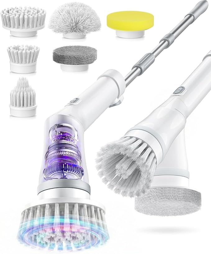6-in-1 Electric Spin Scrubber, Cordless Power Scrubber by Lichffy