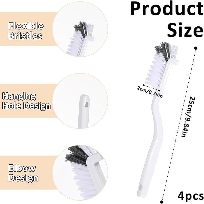4Pcs Kitchen Scrub Brush, Angle Cleaning Brush, Right Angle Scrub Brush - Image 2