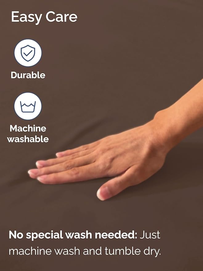 Extra Deep Queen Fitted Sheet - Hotel Luxury Single Fitted Sheet Only - Easily Fits 18 inch to 24 inch Mattress - Ultra Soft, Wrinkle Free w/Extra Deep Pockets - Easy-Care, Breathable & Comfy - Brown