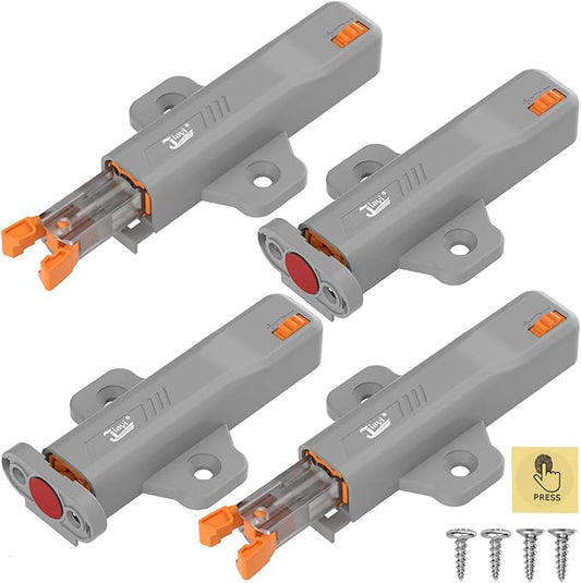 Push Touch Latches for Cabinets, Jiayi 4 Pack Heavy Duty Push Lock Door Latch by Jiayi