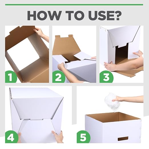 Tioncy 5 Pcs Cardboard Trash Cans Disposable and Reusable Corrugated Cardboard - Image 3