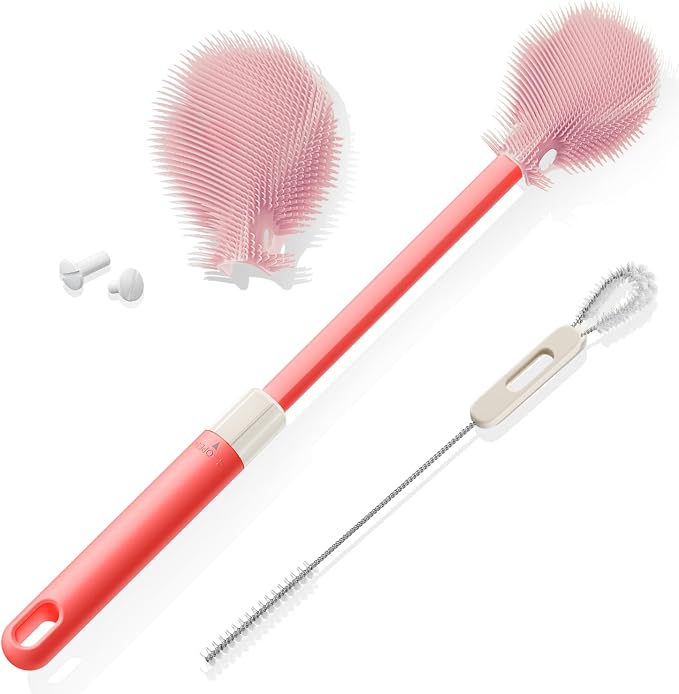 Extendable Bottle Brush with Straw Cleaner Brush, 10.8 to 14 Inches Adjustable by Unknown